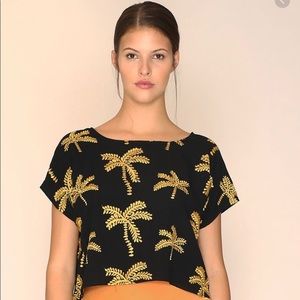 Pepa Loves boxy crop top palm trees